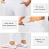 Soothfeel Women's Joggers with Zipper Pockets High Waisted Athletic Workout Yoga Pants Joggers for Women Tall (White, M) view 4
