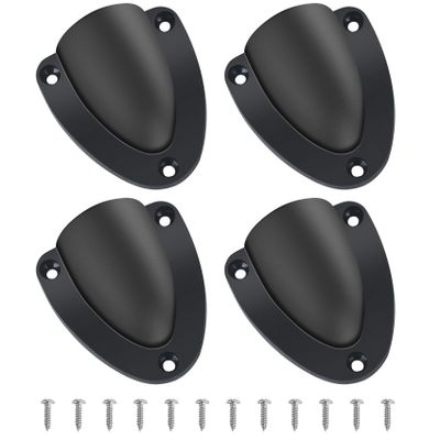 ORLANG 4 Pack Nylon Marine Wire Cable Vent Cover, 3" Boat Transducer Wiring Cover with Mounting Screws,Clam Shell Vent for Boat,Suitable for Outside Vents of Wires, Hoses, Wiring Cables (Black)