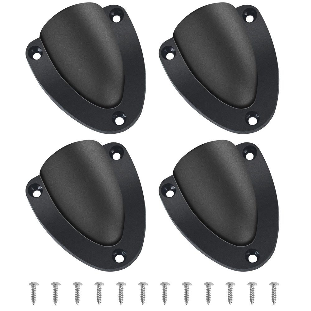 ORLANG 4 Pack Nylon Marine Wire Cable Vent Cover, 3" Boat Transducer Wiring Cover with Mounting Screws,Clam Shell Vent for Boat,Suitable for Outside Vents of Wires, Hoses, Wiring Cables (Black)