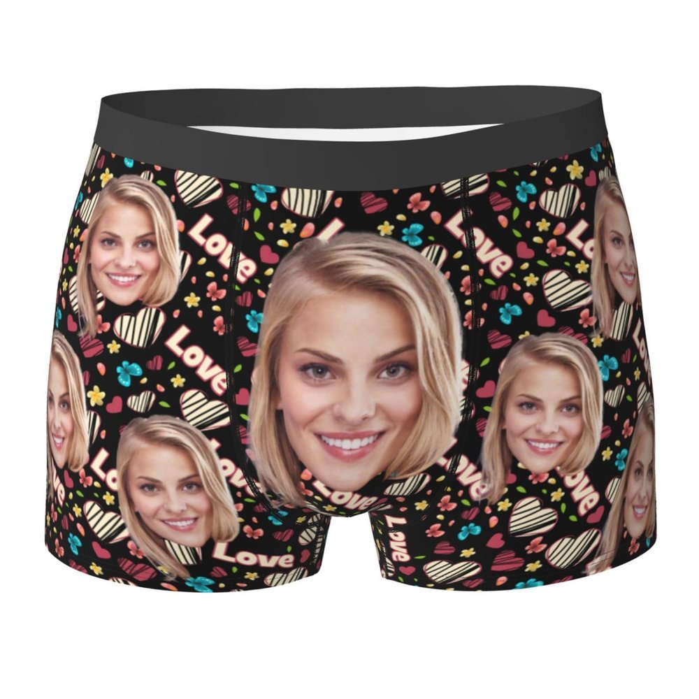 Custom Underwear Personalized for Men, Personalized Boxers Briefs with Face, Customized Gifts for Him Medium