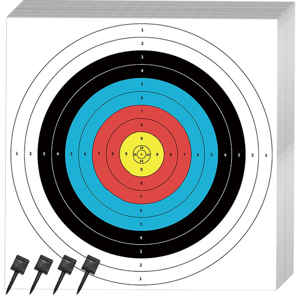 SenseYo 30 Pack Archery Targets Paper, Standard Bow Arrow Targets Archery for Hunting & Archery Targets, Target Archery Accessories for Hunting Backyard (10 Rings,16x16in)