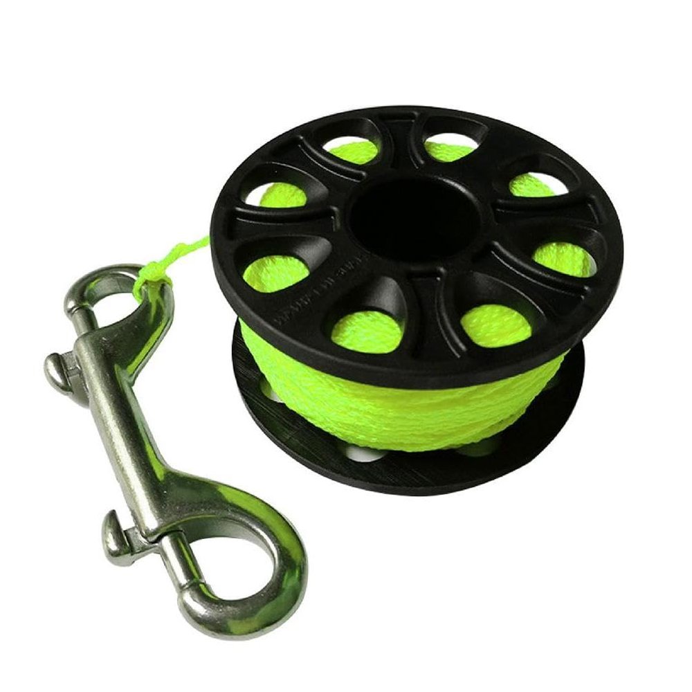 Acinkeety Diving Finger Spool Guide Line with Double-Ended Snap Bolts Hook Finger Spool Dive Reel for Diving Snorkeling Diving Wreck cave Dive Reel Replacement