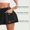 Aleumdr Women's 3" High Waisted Swim Skirt with Side Pocket Swim Skorts Tummy Control Swim Bottoms Side Split with Built-in Brief Black Small view 4