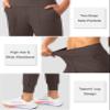 Soothfeel Women's Joggers with Zipper Pockets High Waisted Athletic Workout Yoga Pants Joggers for Women Tall (Brown, L) view 4