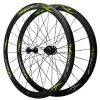 ZECHAO Off Road Bike Wheels 700c*25-45c Tires,C Brake V Brake 20/24 Holes 3.0MM Flat Spoke Double Wall Rims Front 2 Rear 4 Bearings Wheelset (Color : Green, Size : 700c) view 1