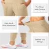 Soothfeel Women's Joggers with Zipper Pockets High Waisted Athletic Workout Yoga Pants Joggers for Women Tall (Khaki, S) view 4
