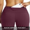 Soothfeel Women's Joggers with Zipper Pockets High Waisted Athletic Workout Yoga Pants Joggers for Women Tall (Wine, XS) view 4
