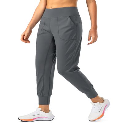 Soothfeel Women's Joggers with Zipper Pockets High Waisted Athletic Workout Yoga Pants Joggers for Women Petite (Dark Grey, XL)