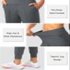Soothfeel Women's Joggers with Zipper Pockets High Waisted Athletic Workout Yoga Pants Joggers for Women Petite (Dark Grey, XL) view 4