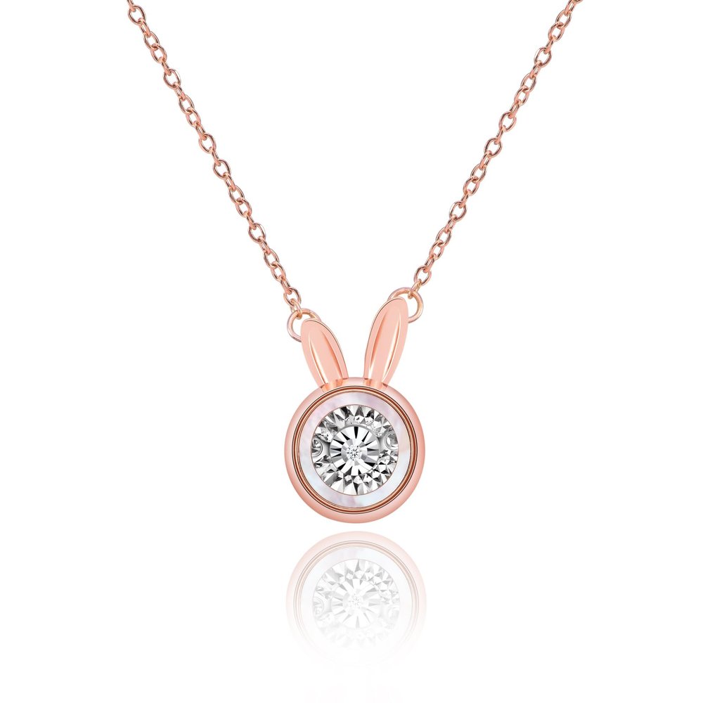 SDA Dancing Diamond Bunny Necklace for Modern Women - Real Diamond Cute Rabbit Necklace for Women