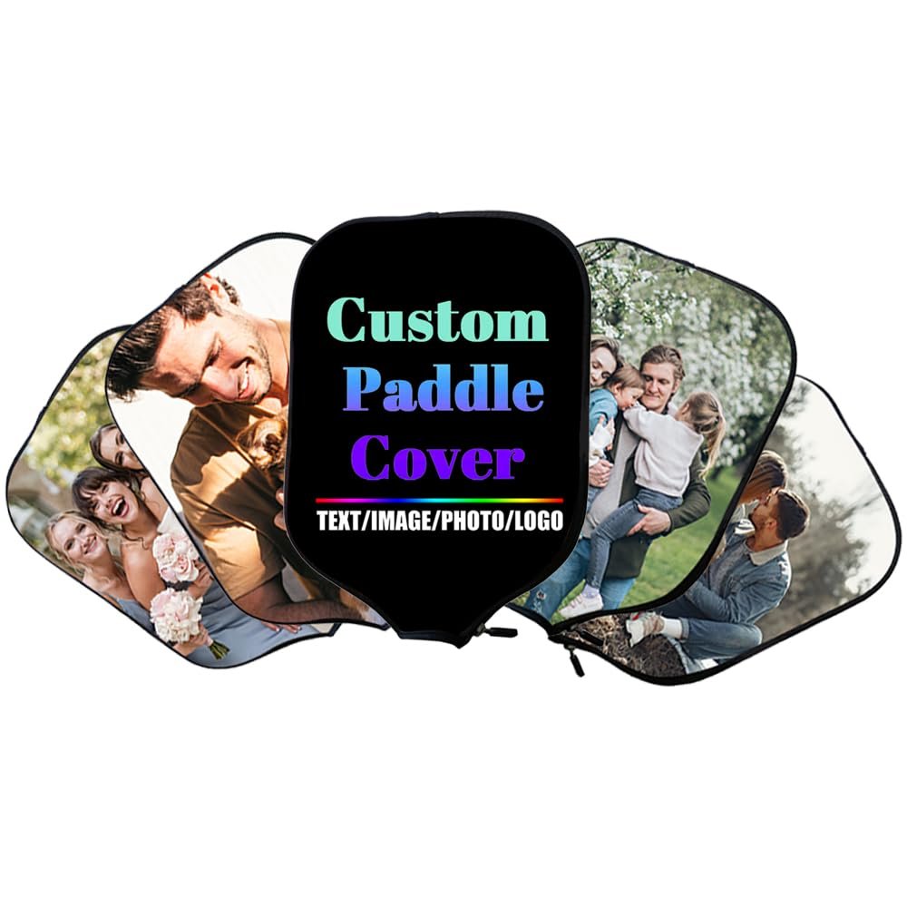 Custom Case for Pickleballs Paddle Customized Pickle Balls Paddles Cover Personalized Photo Text Logo Rackets Cover Holder,Fits Most Paddle Pink