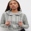 CIDER Womens Hooded Zipper Hollow Out Knit Cardigan: Grey, XL view 4