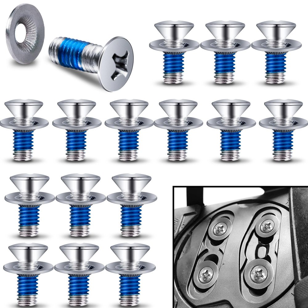 Adnee 32 Pcs Snowboard Binding Screw Set - Snowboarding Mounting Screws with Snowboarding Screw Washers - Snowboard Screw Fixed Accessories for Ski Outdoor Sport Parts Replacement