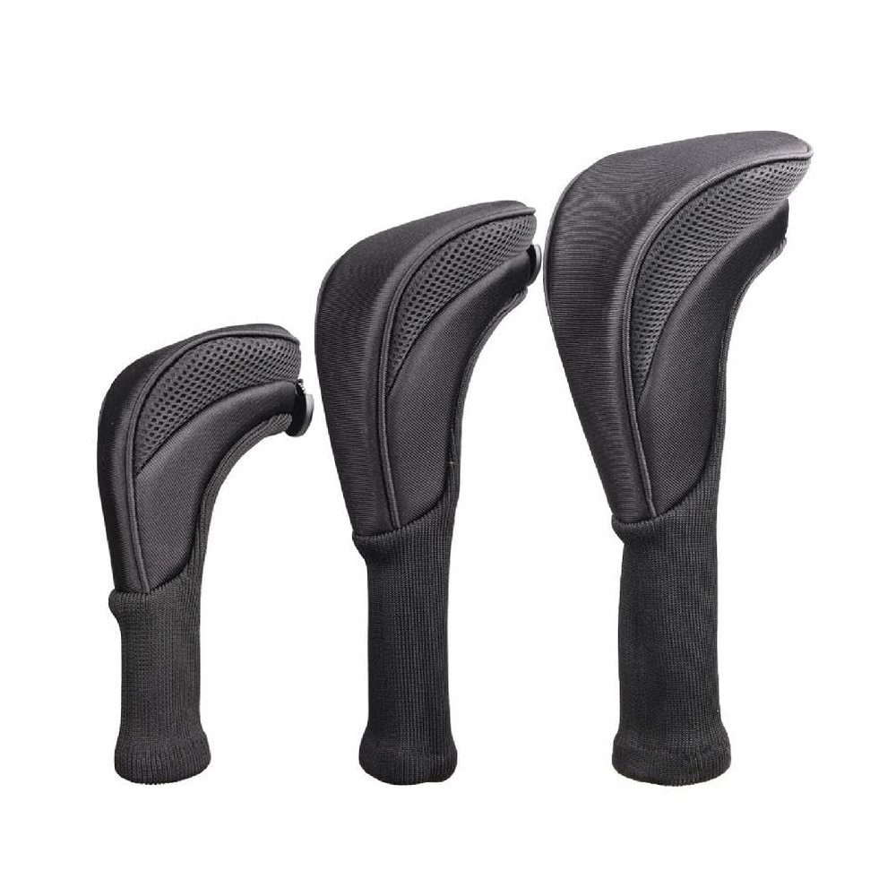 3Pcs Long Neck Mesh For Head Covers For Fairway Woods Driver Hybrids Golf Club Headcovers Set With Interchangeable No. Golf Club Covers For Woods And Hybrids Golf Club Head Covers Golf Club Headcover