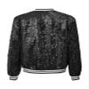 Hularka Kids Girls Sequins Bomber Jacket Long Sleeve Party Glitter Baseball Jackets Zip Up Coat Sparkle Outerwear Black 16 Years view 4