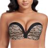 DotVol Women Strapless Push Up Bra Custom Lift Invisible Wing Shape Anti-Slip Wirefree Bra(Wing Black,42B) view 1