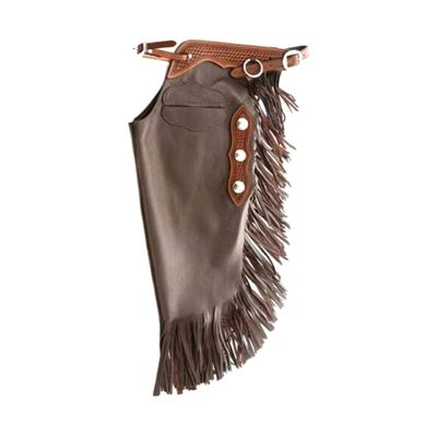 Western Leather Chinks Chaps Sunflower & Basket Weave Hand Tooled for Men Women Kids Custom Made Small Medium Large ST-CHI-001 (Large)
