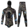 3MM Neoprene Spearfishing Wetsuit with Hooded, 2 Pieces Camouflage Hunting Diving Suit Color Can Change with The Environment for Cool Water Freediving Snorkeling,L view 1