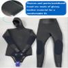 3MM Neoprene Spearfishing Wetsuit with Hooded, 2 Pieces Camouflage Hunting Diving Suit Color Can Change with The Environment for Cool Water Freediving Snorkeling,L view 3