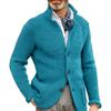 Men's Slim Knitted Button Sweater Solid Color Cardigan Plus Size Tops Casual Fashion Sweatshirt with Pockets (3X-Large,Lake Blue 1) view 1