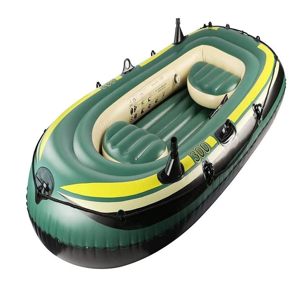 Inflatable Boat Inflatable Kayak 2/3-Person Heavy Duty Fishing Air Kayak Canoe PVC Double Thickened Folding Wear-Resistant Fishing Boat Kayak for Adults Fishing 2 People ()