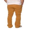URBANJ Men's Flared Fleece Sweatpants Open Bottom Stacked Track Pants (US, Alpha, Medium, Regular, Regular, 091 Flared Wheat) view 3