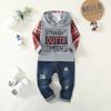12 Month Boy Clothes Baby Boy Outfits Infant Boy Clothes Fall Long Sleeve Black Hoodies Ripped Jeans Set Baby Boy Winter Clothes 12-18 Months view 3