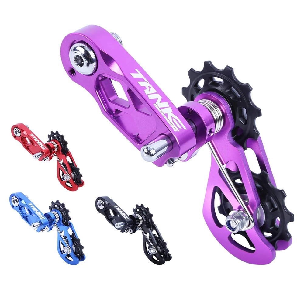 JFOYH Single Speed Chain Tensioner with Multi-Segment Tension Adjustment and Double Spring Chain Guide, Ultra-Smooth Mountain Bike Chain Tensioner - Noiseless Performance, Easy Installation
