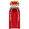 Floraltop 2 Pcs Halloween Robe and Crown Costume Set Red Cloak Cape Gold Crown for Halloween Dress up Cosplay view 1