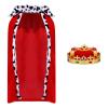 Floraltop 2 Pcs Halloween Robe and Crown Costume Set Red Cloak Cape Gold Crown for Halloween Dress up Cosplay view 3