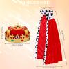 Floraltop 2 Pcs Halloween Robe and Crown Costume Set Red Cloak Cape Gold Crown for Halloween Dress up Cosplay view 4