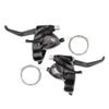Bike Gear Shifter 3x7 21 Speed /3x8 24 Speed Shifter Brake Lever Set With Siamese Thumb Paddle & Digital Gear Dial & Brake Cable For Mountain bike Road Bike Commuter Bike ( Color : Black , Size : 3x7 view 1