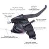 Bike Gear Shifter 3x7 21 Speed /3x8 24 Speed Shifter Brake Lever Set With Siamese Thumb Paddle & Digital Gear Dial & Brake Cable For Mountain bike Road Bike Commuter Bike ( Color : Black , Size : 3x7 view 3