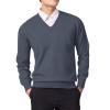 Buddhi Mens V Neck Pullover Sweaters 2023 Fashion Cassual Sweatshirts Classic Fit Fine Gauge Supima Cotton V-Neck Sweaters Long Sleeve Pullovers Fall Winter Warm Sweatshirts Dark Gray view 2