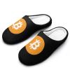 Bitcoin Symbol Cotton Slippers Memory Foam House Slippers Closed Toe Winter Warm Shoes view 1