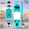 Roc Inflatable Stand Up Paddle Boards with Premium SUP Paddle Board Accessories, Wide Stable Design, Non-Slip Comfort Deck for Youth & Adults (Teal W/Kayak Seat) view 4