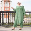 Abayas for Women Muslim 2 Pieces Sets Long Sleeve Button Down Shirt and Pants Abaya Dubai Islamic Caftan Casual Clothes Turkey kaftans Prayer Dress Arabian Robe Ramadan Outfits view 3