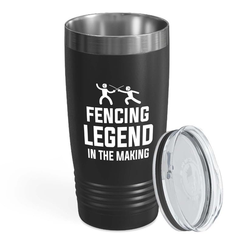 Fencing Black Edition Viking Tumbler 20oz - Fencing legend in - Sports court Team Indivdiual partner Fencing