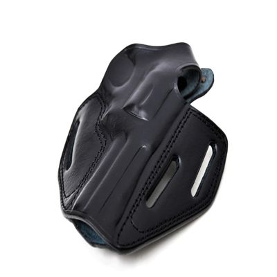 Leather Belt Holster fits Taurus 856 Defender or Model 605 692, Handcrafted, 3 Slot Pancake, Thumb Break, Right Handed, PulsarHolster (Black, Taurus 856 Defender 3" Barrel)