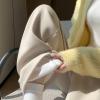 NATHGAM Womens Sweatpants Winter Warm Fleece Lined Jogger Pants High Waist Harem Long Pants Lightweight Comfy Fashion Y2K High Street Trousers Beige view 4