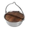 gernie Portable Camping Hanging Pot, Camping Pot Cookware with Lid Portable Cooking Pot Camp Kitchen Cookware for Outdoor Camping Hiking Picnic Backpacking (1.8L)