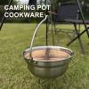 gernie Portable Camping Hanging Pot, Camping Pot Cookware with Lid Portable Cooking Pot Camp Kitchen Cookware for Outdoor Camping Hiking Picnic Backpacking (1.8L) view 2