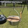 gernie Portable Camping Hanging Pot, Camping Pot Cookware with Lid Portable Cooking Pot Camp Kitchen Cookware for Outdoor Camping Hiking Picnic Backpacking (1.8L) view 4