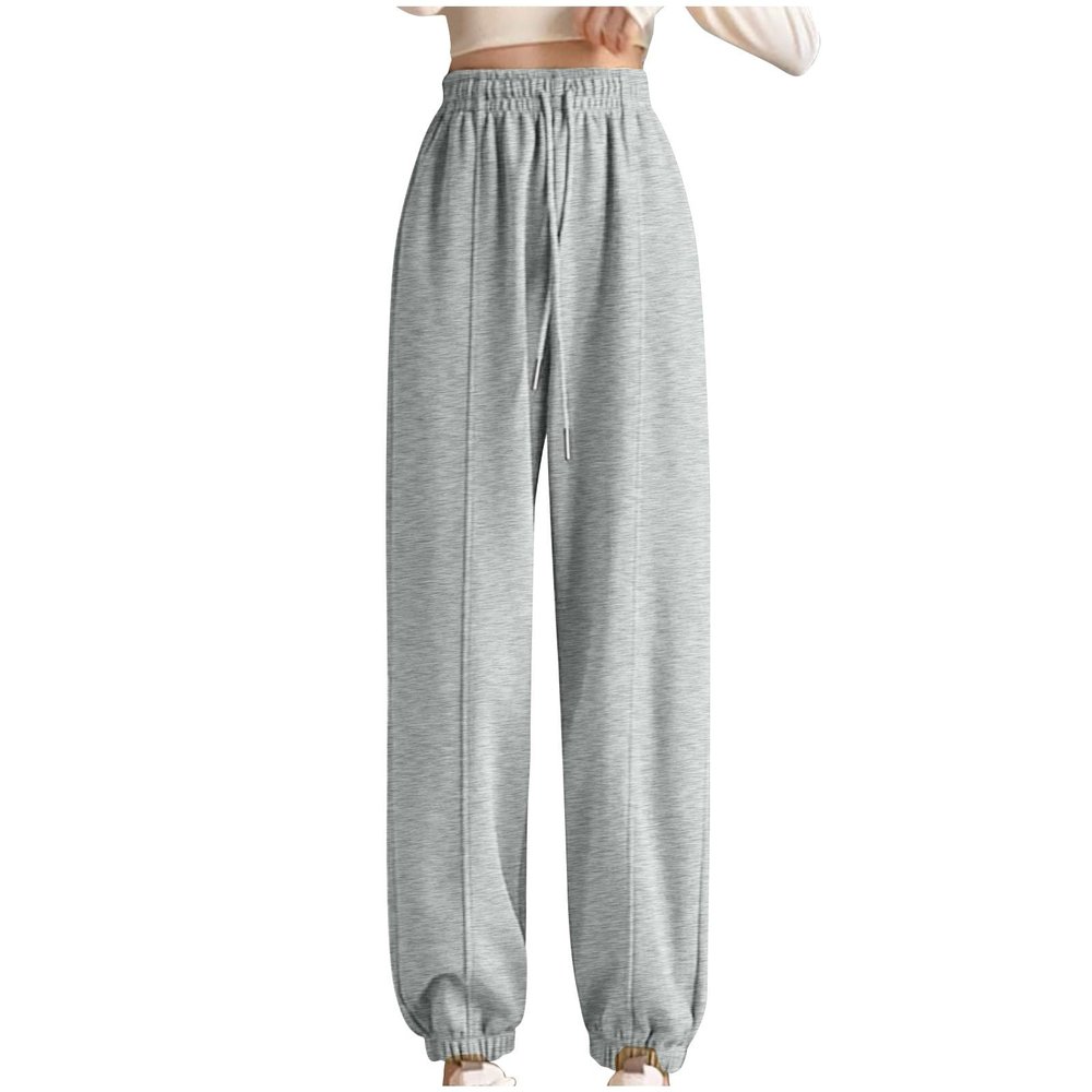 NATHGAM Womens Sweatpants Winter Warm Fleece Lined Jogger Pants High Waist Harem Long Pants Lightweight Comfy Fashion Y2K High Street Trousers