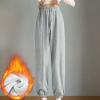 NATHGAM Womens Sweatpants Winter Warm Fleece Lined Jogger Pants High Waist Harem Long Pants Lightweight Comfy Fashion Y2K High Street Trousers view 2
