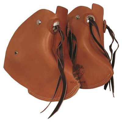 WILD RACE New Western Tapaderos Stirrups Saddle Floral Tooled Handmade Sewn Leather Heavy Duty Sold in Pair Set (ST-20)