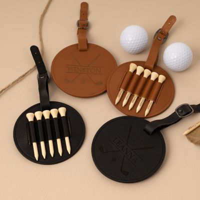 Fathers Day Birthday Gift Golf, Personalized Golf Tee Holder 2 Sets, Coach Gifts from Team, for Dad Grandpa Uncle