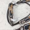 MOUSM Genuine Argentina Cow Leather Headstall Breast CollarSet Decorated with Flower Carving and White String. view 4
