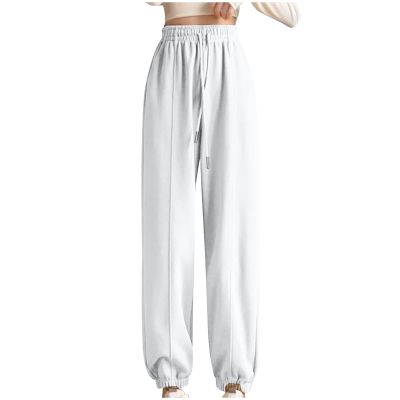 NATHGAM 2025 Womens Sweatpants Thicken Winter Warm Fleece Lined Yoga Pants High Waist Bodycon Long Pants Lightweight Comfy Fashion Teen Y2K High Street Trousers