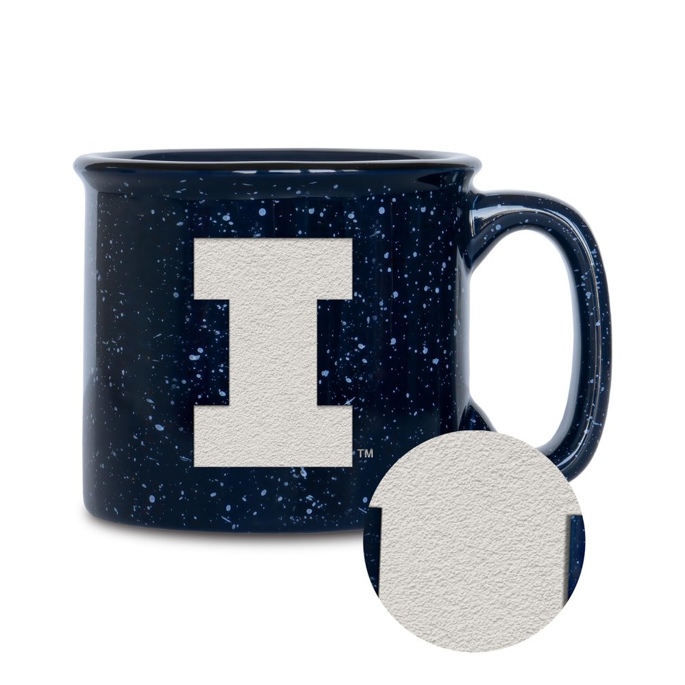 Rico Industries NCAA Illinois Fighting Illini Speckle 12oz Laser Engraved Campfire Mug